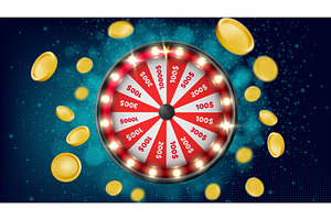 Casino wheel spin with flying coin, an Object Illustration by art PVP - market