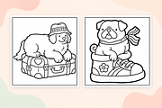 Cozy Dogs Coloring Pages #2, an Animal Illustration by Inkivelle Studio (Thumbnail 2 of 3)