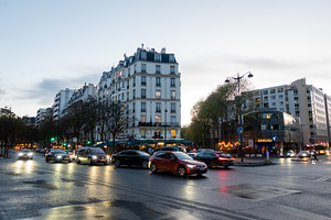 Paris City Intersection at Dusk, an Architecture Photo by Designshot