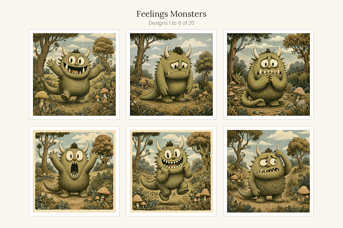 Feelings Monsters Clip Art, 20, an Education Illustration by LanternkinStudio (Photo 6 of 13)