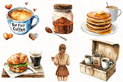 Watercolor Coffee Lover Clipart, an Illustration by OK Design (Thumbnail 3 of 5)