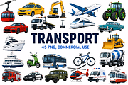 Transport Clipart Illustrations, a Transportation Illustration by Wowly Design (Thumbnail 1 of 15)