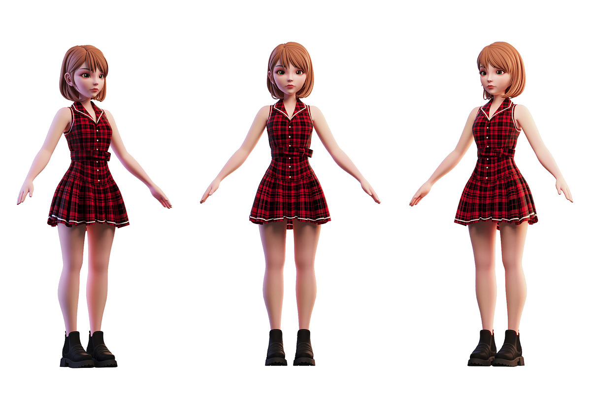3D Stylized Girl_SG3FC, a Characters & Person 3D Model by LomellRueca (Photo 4 of 23)