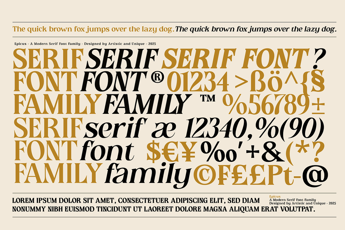 Epicus - Serif font family, a Font by Artistic & Unique (Photo 6 of 14)