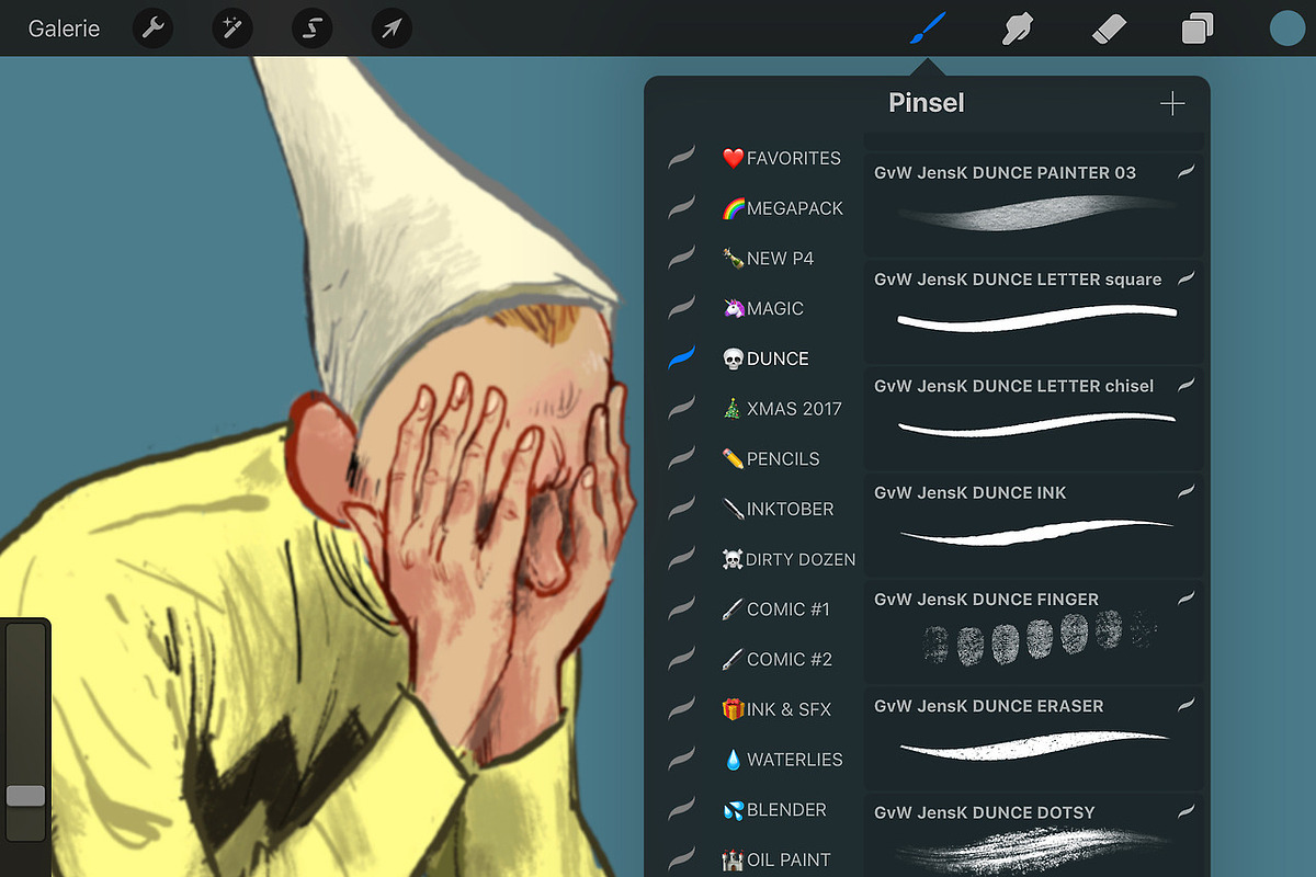 25+ DUNCE Comic Procreate Brushes, a Brush Add-On by Georg's Procreate Brushes (Photo 4 of 15)