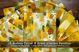 Modern Yellow Green Abstract Texture