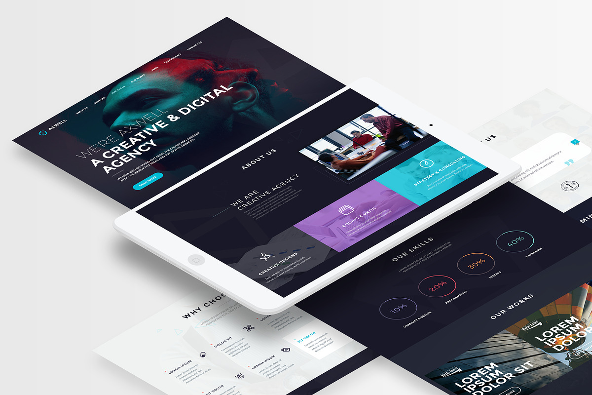 Axwell - Digital Agency PSD Template, a Websites & App Template by Spartak Vee (Photo 2 of 10)