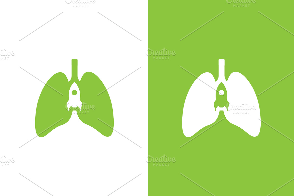 Lungs and rocket logo combination, a Healthcare Illustration by GraphiShop