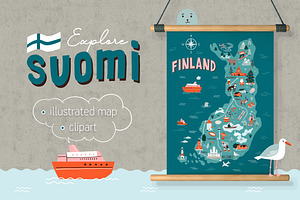 Explore Suomi. Map of Finland
