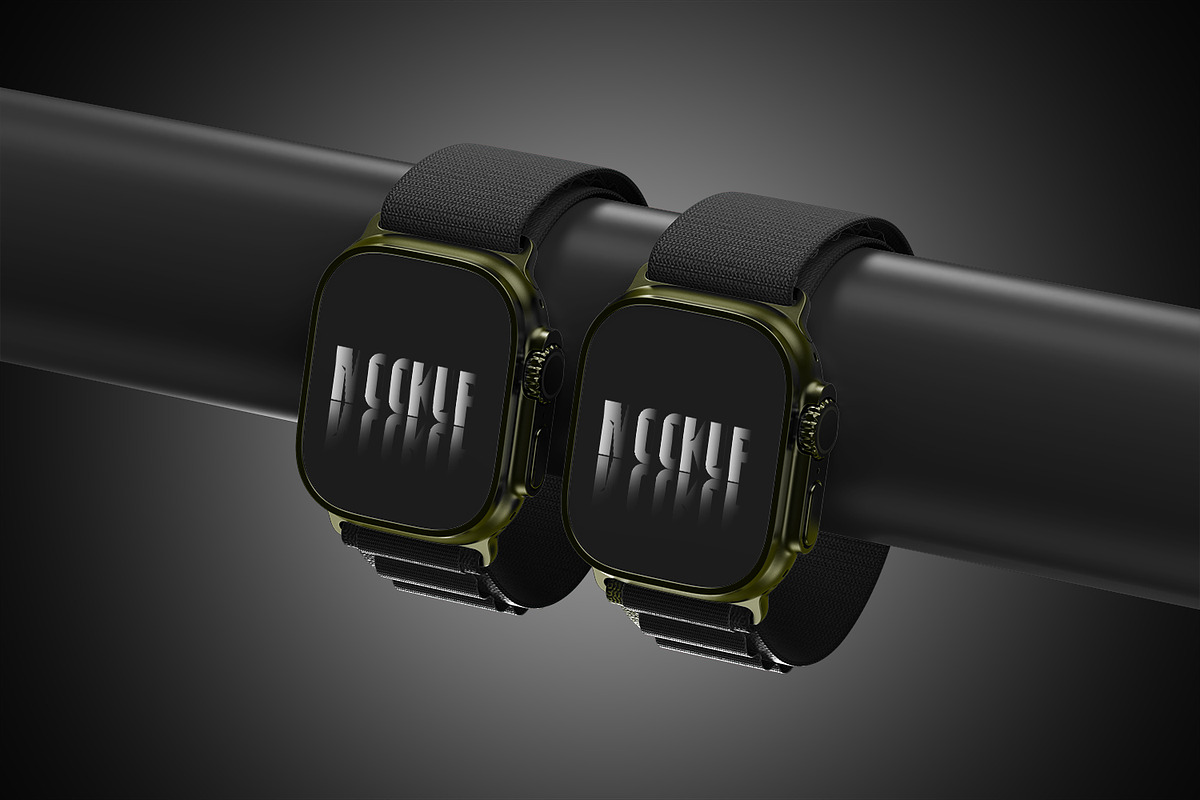 Apple Watch Ultra Mockup, a Wearable Device Mockup by pixelmock (Photo 15 of 17)