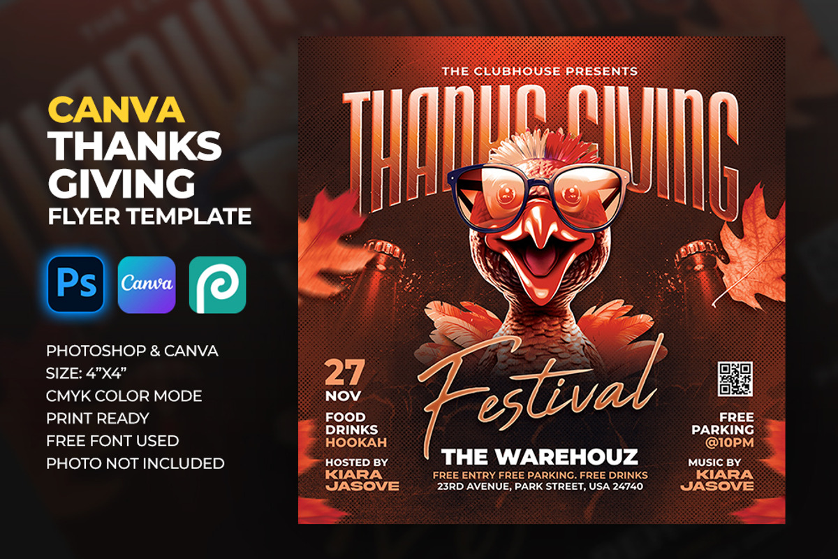 Thanksgiving Flyer Template preview 3