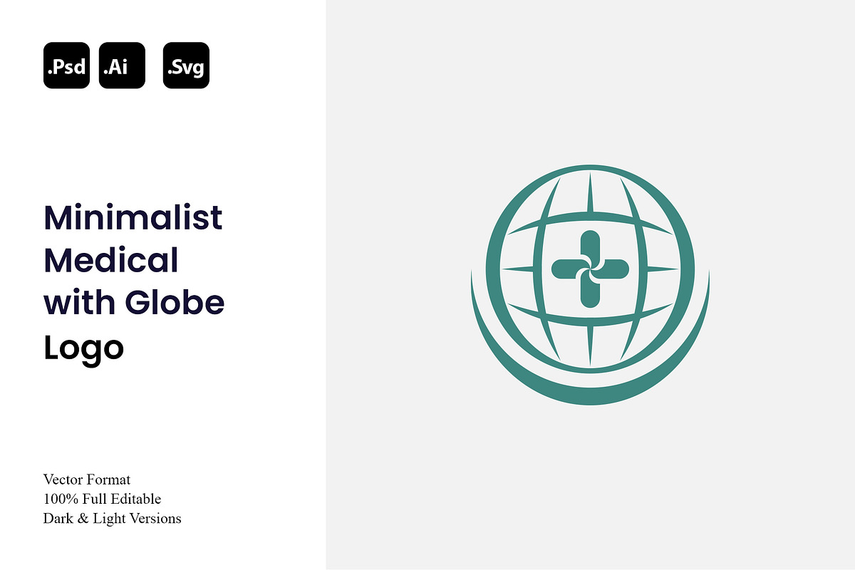Minimalist Medical with Globe Logo, a Branding & Logo Template by Luxury Logos (Photo 1 of 4)