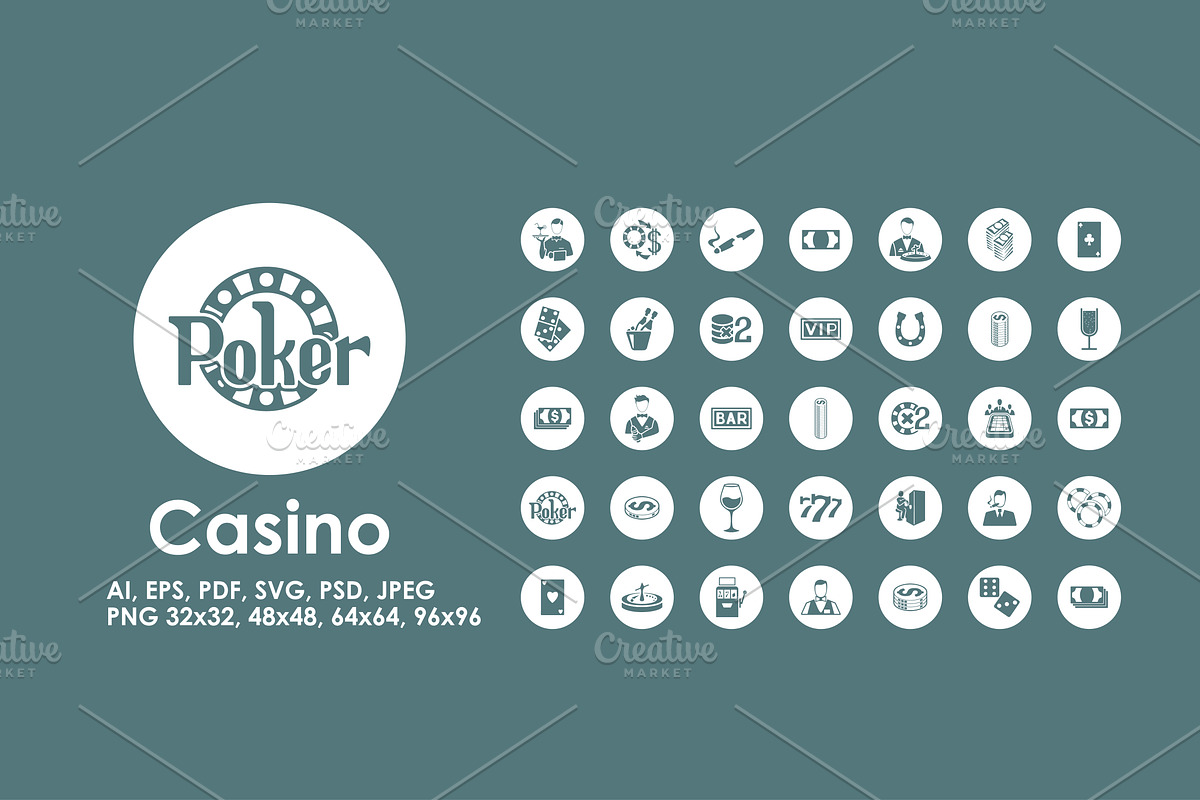 35 Casino simple icons