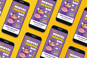 Retro Mental Health Day Flyer Set, a Flyer Template by Aiyari Graphic (Thumbnail 2 of 3)
