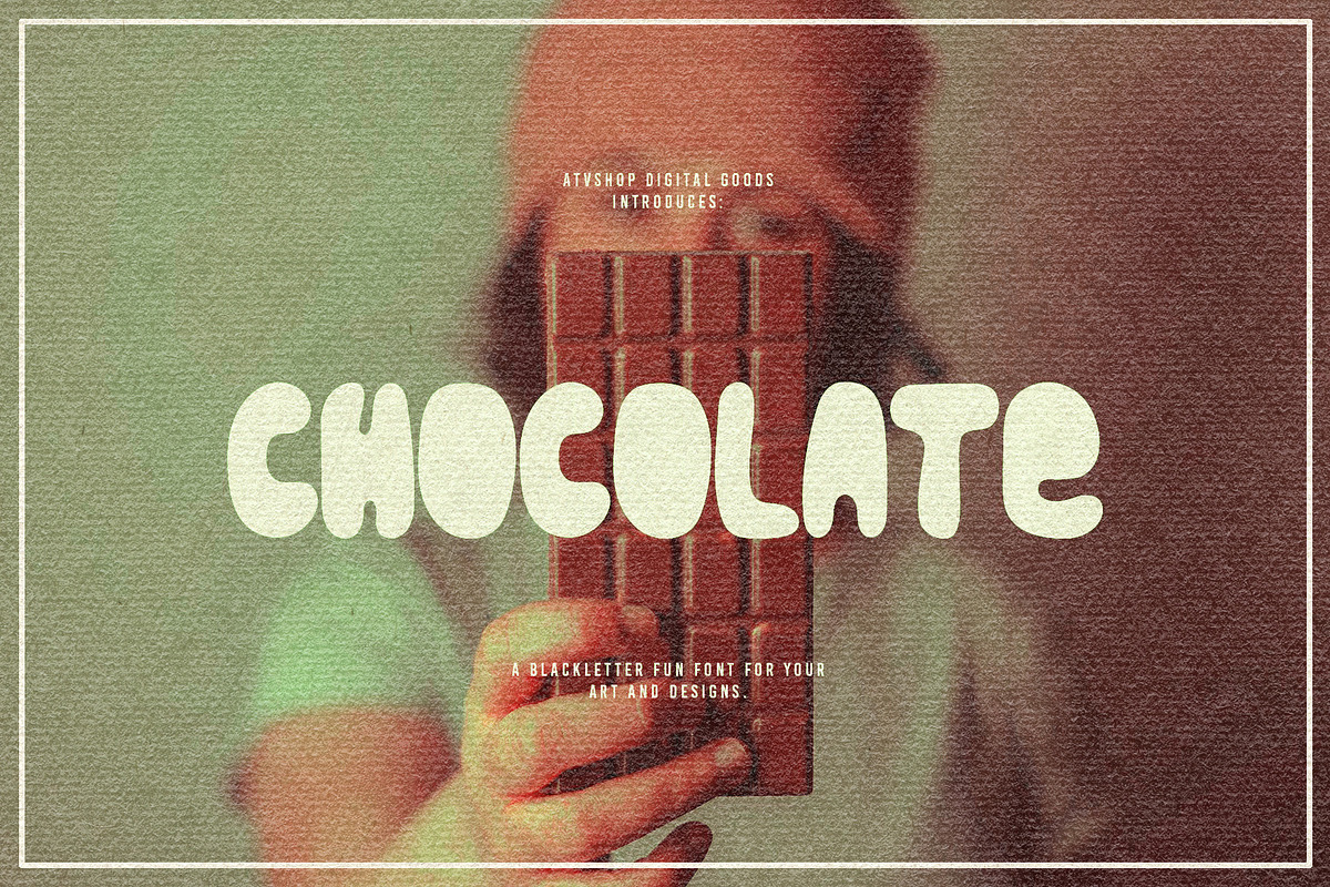 CHOCOLATE FONT, a Sans Serif Font by ATV SHOP (Photo 1 of 3)