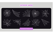 Spider Web Vector Set, an Animal Illustration by Creathub Studio (Thumbnail 1 of 6)