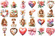 Watercolor Romance Clipart Bundle, an Illustration by Libby Wishes (Thumbnail 7 of 7)