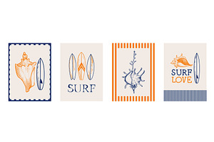 Vintage surf stamp, summer travel, an Illustration by art PVP - market