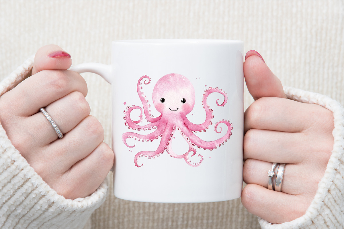 Watercolor Pink Nautical Clipart, an Illustration by Sublimation Artist (Photo 6 of 6)