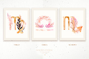 Watercolor Golden Zodiac, an Illustration by Webvilla Studio (Thumbnail 2 of 6)