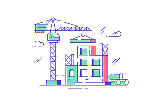 Construction site and crane