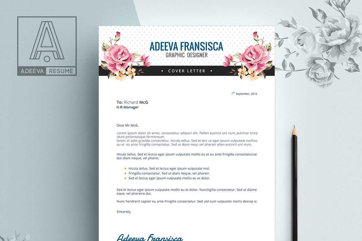 Vintage Resume Template Fransisca, a Resume Template by AdeevaResume (Photo 4 of 4)