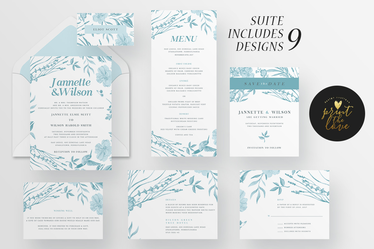 Wedding Invitation Suite - Jannette, an Invitation Template by Print The Love Boutique (Photo 4 of 6)