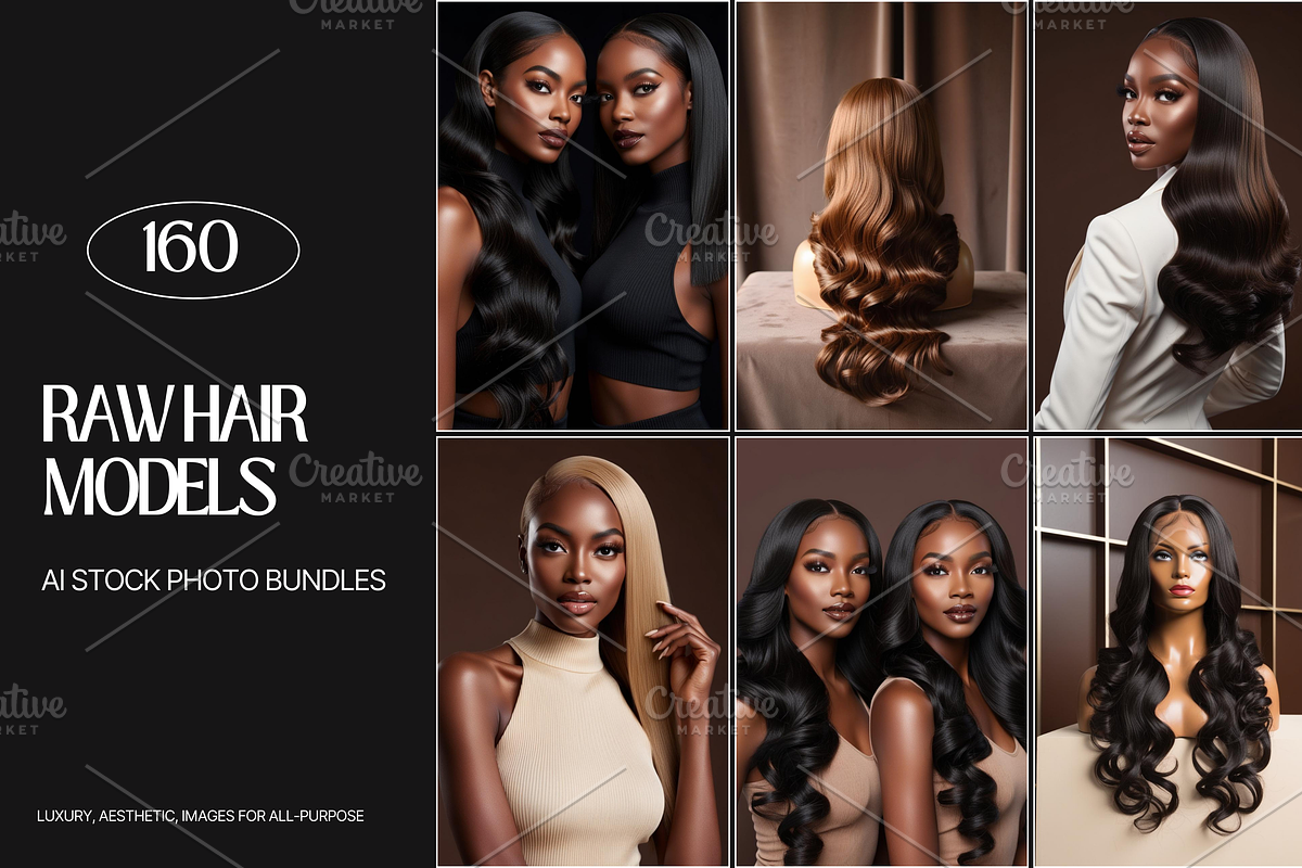 Luxury Hair models Photos Bundle, a Beauty & Fashion Photo by My Template Studio (Photo 1 of 13)