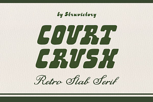 Court Crush Retro Bold Italic Slab, a Slab Serif Font by Struvictory.art