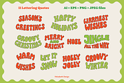 Groovy Christmas | Cliparts, a Seasonal Illustration by Felizabeth Design (Thumbnail 4 of 9)