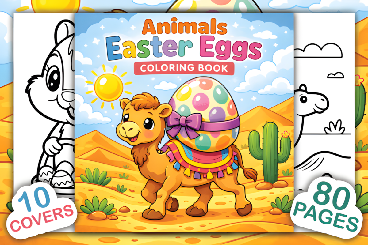 Animals Easter Eggs Coloring Book, a Seasonal Illustration by Ink Gallery (Photo 1 of 4)