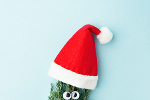 Concept of Christmas tree on blue