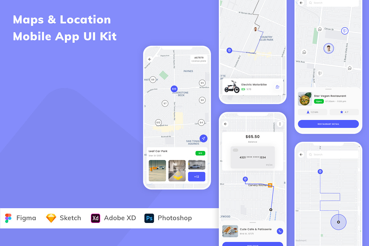 Maps & Location Mobile App UI Kit, an UI Kit Template by Betush