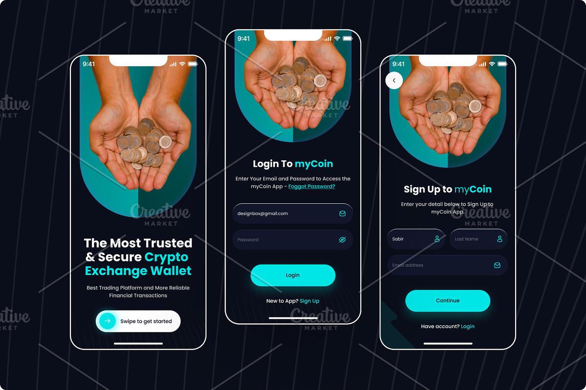 Crypto Currency App UI Kit Template, an UI Kit Template by DesignBox (Photo 5 of 6)