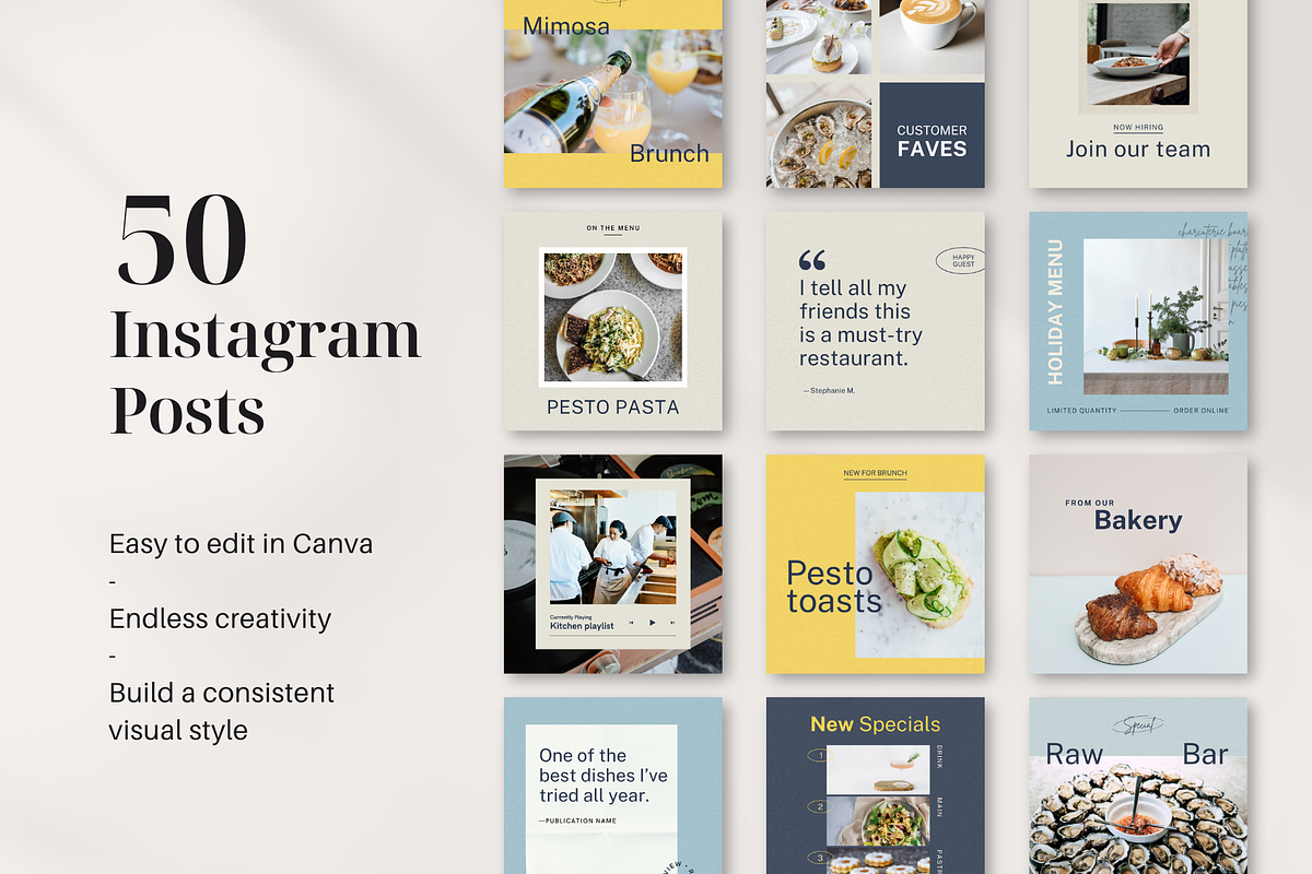 Restaurant Instagram Kit | Canva, a Social Media Template by Rose & Co. (Photo 2 of 6)