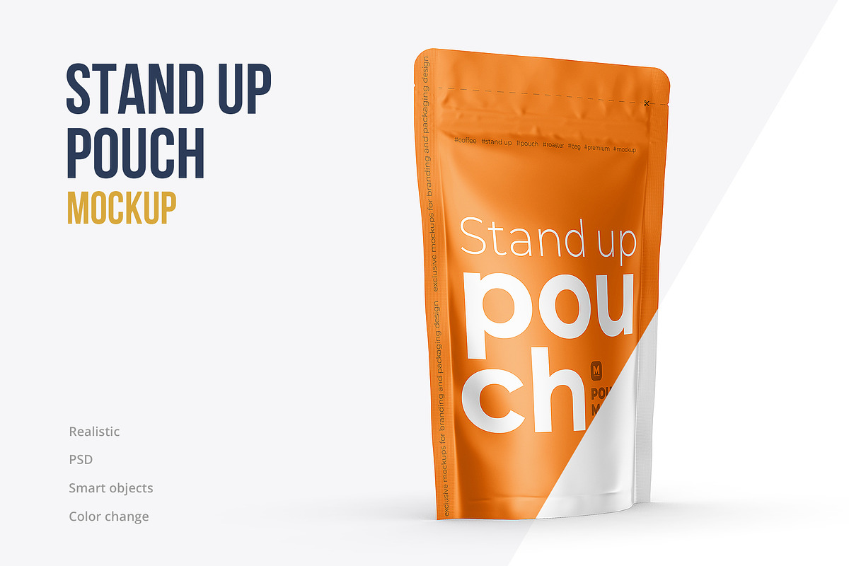 4 PSD Stand-Up Pouch Mockup, a Cups & Container Mockup by easymock (Photo 3 of 12)