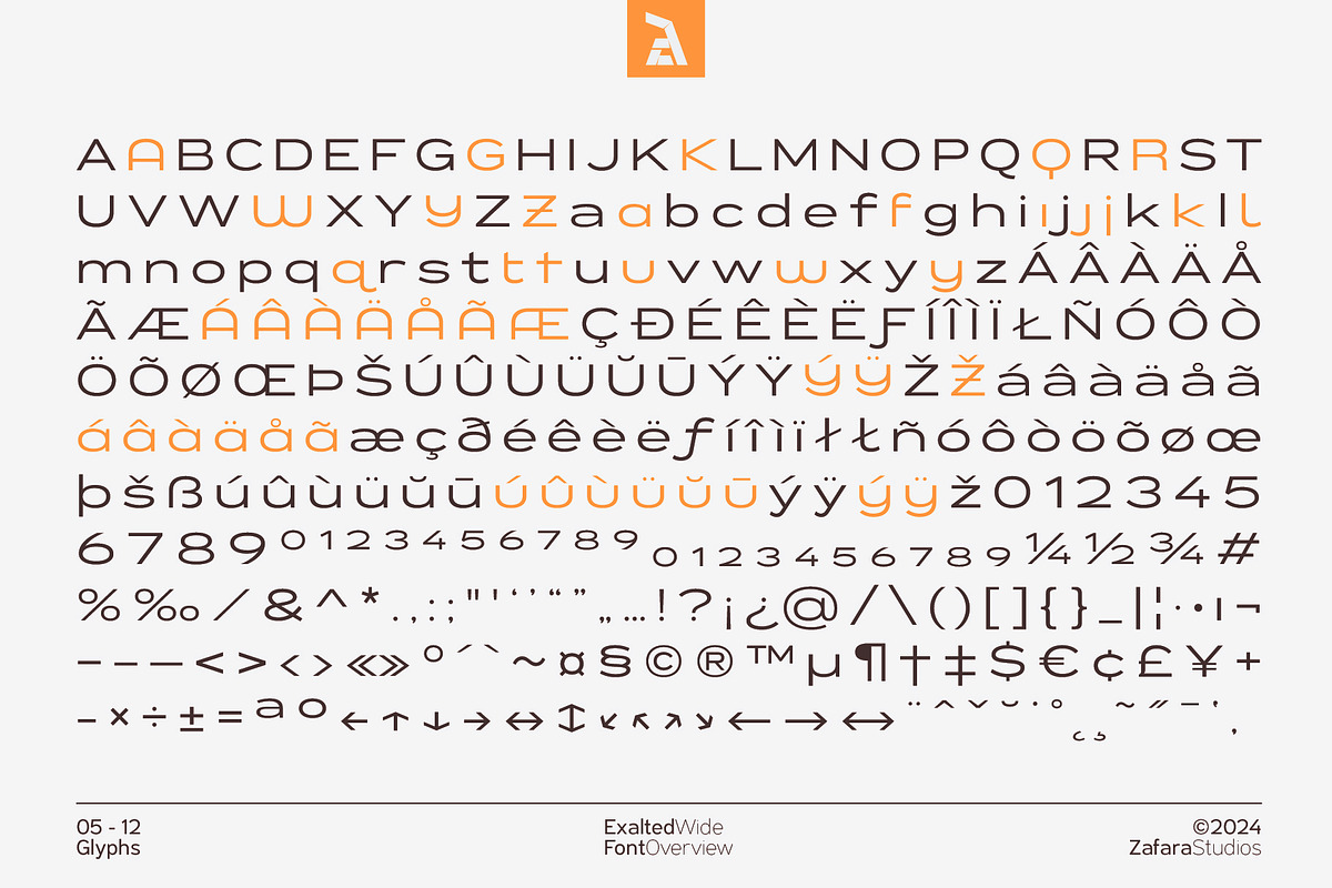 Exalted Wide, a Sans Serif Font by Zafara Studios (Photo 5 of 12)