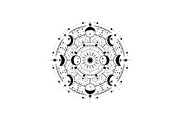 Moon Phase Mandala SVG Bundle, an Illustration by yasushie (Thumbnail 6 of 31)