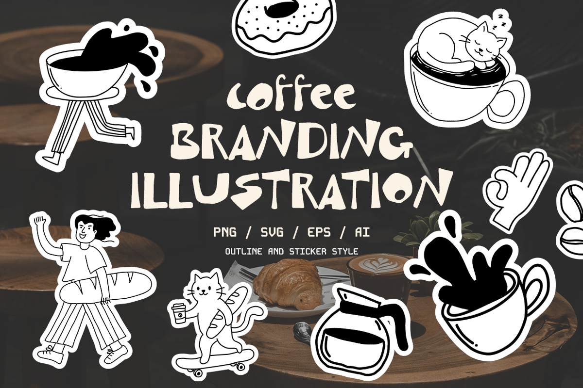 Coffee Branding Illustrations, an Object Graphic by Ideal Eksis (Photo 1 of 8)