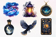 Watercolor Midnight Reverie Clipart, an Illustration by Dream Creation (Thumbnail 5 of 7)