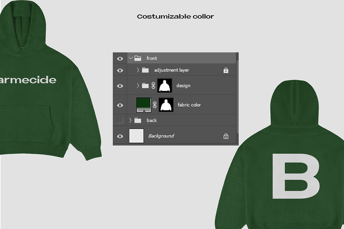 Knitted pullover hoodie mockup, a Hoody Mockup by Barmecide Mockup Studio (Photo 3 of 3)