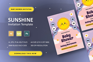 SunShine - Baby Shower Invitation, an Invitation Template by StreaksideStd
