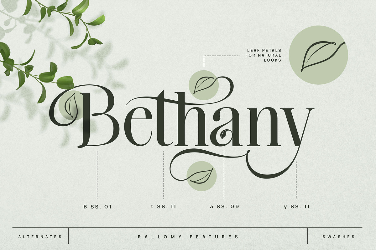 Rallomy Nature Beauty Serif, a Serif Font by alit design (Photo 5 of 15)
