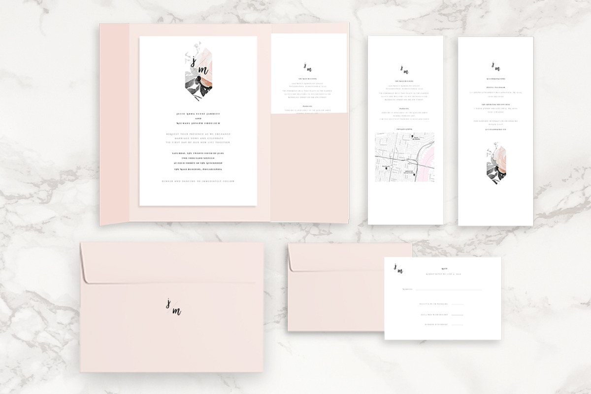 Modern Floral Wedding Invitation Kit, an Invitation Template by Aloha Philly (Photo 7 of 7)