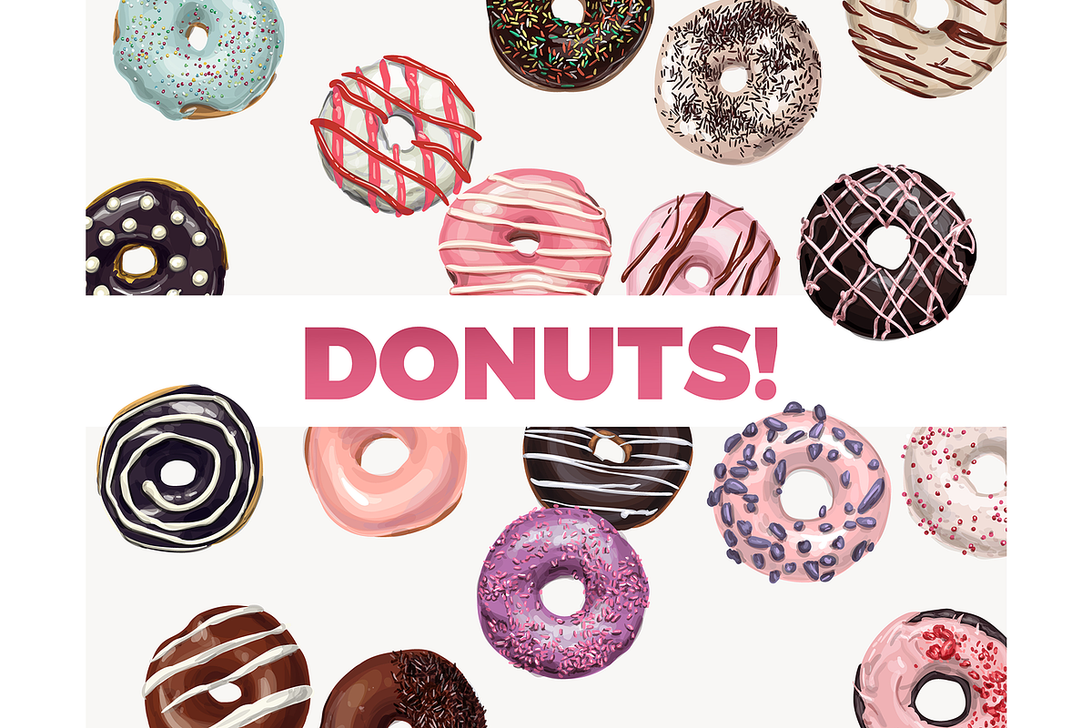 Donuts VECTOR illustrations, a Food Illustration by Natalka Dmitrova art (Photo 13 of 27)