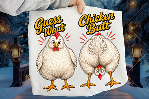 Funny Guess What Chicken Butt Design, a Seasonal Illustration by Canvas Craft