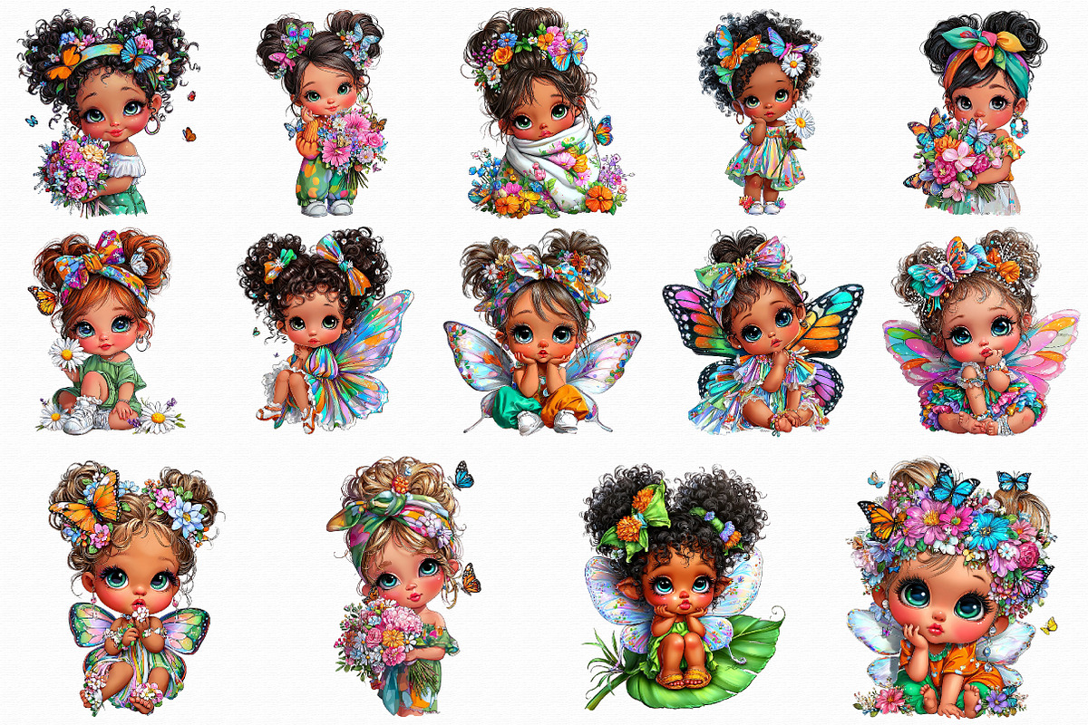 Butterfly baby girl Clipart, an Illustration by Libby Wishes (Photo 5 of 7)