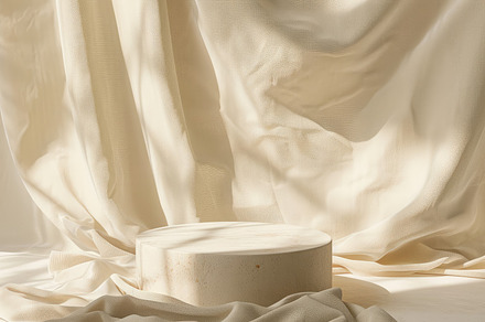 Minimalist Product Podium in beige, a Background Photo by Virgo Studio