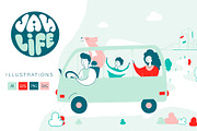Van life - Cartoon Illustrations, an Object Illustration by LaVika (Thumbnail 1 of 6)