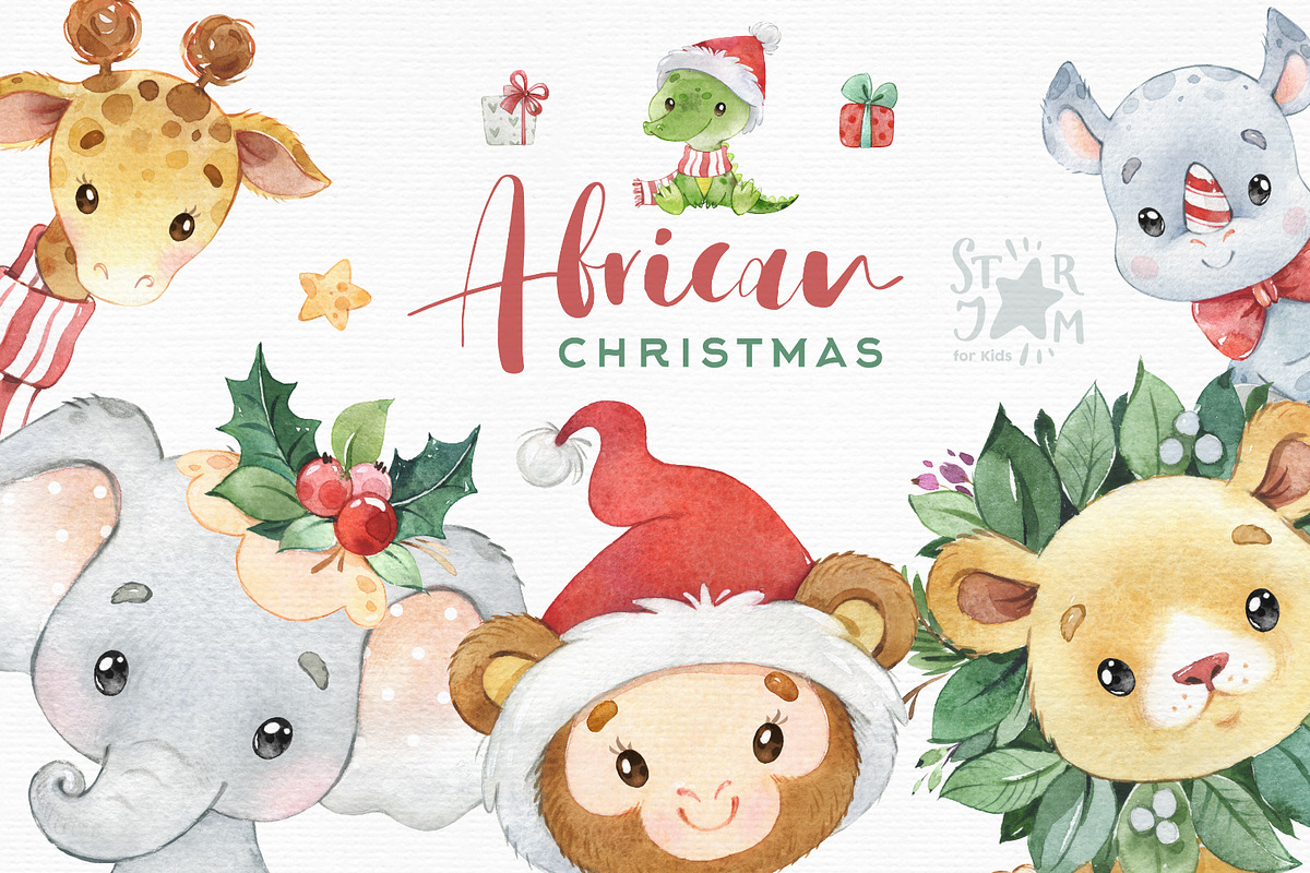 African Christmas Collection, an Animal Illustration by StarJam (Photo 1 of 5)